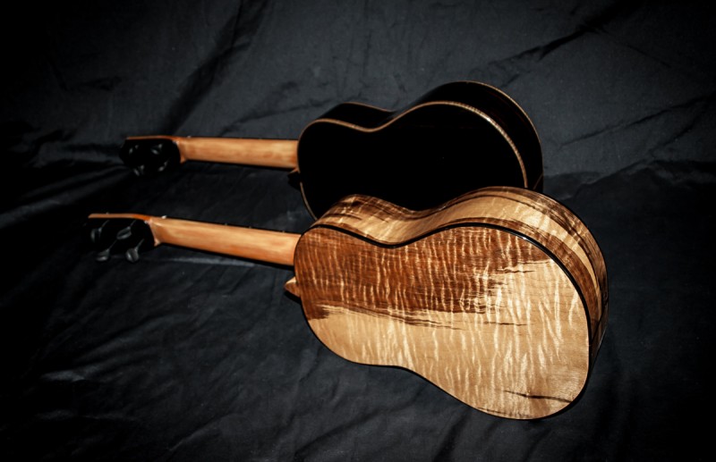 Heart-Stained Myrtle SOLD ~ Ebony Tenor Ukuleles